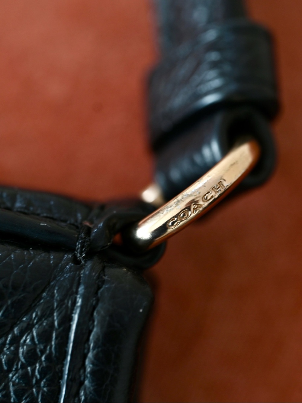 Coach F28035 Black Pebbled Leather Crossbody Bag Gold Hardware - Picture 9 of 10